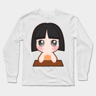 Thinking girl Long Sleeve T-Shirt